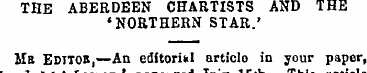THE ABERDEEN CHARTISTS AND THE •NORTHERN...