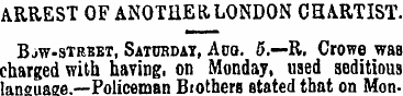 ARREST OF ANOTHER LONDON CHARTIST. B jw-...