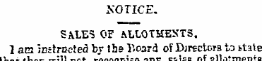 NOTICE. SALES OF ALLOTMENTS. 2 am instru...