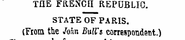 THE FRENCH REPUBLIC. STATE OF PARIS. (Fr...