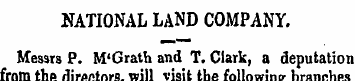 NATIONAL LAND COMPANY. Messrs P. M'Grath...
