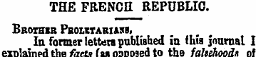 THE FRENCH REPUBLIC. Bbothib Pboletabias...