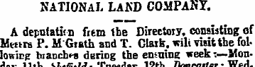 NATIONAL LAND COMPANY. A depufatfrn fam ...