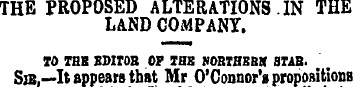 THE PROPOSED ALTERATIONS IN THE LAND COM...