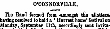 O'CONNORVILLE. The Band farmed from •amo...