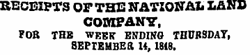 RECEIPTS OFTHE NATIONAL LANS COMPANY, FO...