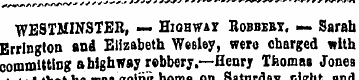 WE STMINSTER, — HionwiV Robbebt, — Sarah...
