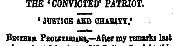 THE 'COimCTELV PATRIOT. ' JUSTICE ABD CH...