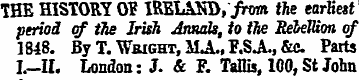 THE HISTORY 0? IRE1ASB, from the earlies...
