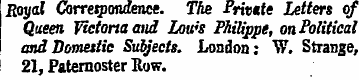 IJou ai Cbrreipoiidence. The Private Let...