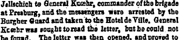 Jslbchich to General Kcmhr, commander of...