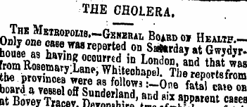 THE CHOLERA. ^Z W^PSSSSSS tSSSSeSlw 1885...