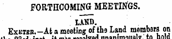 FORTHCOMING MEETINGS. LAUD. Exeter.-At a...