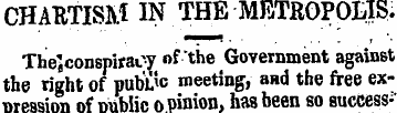 CHABTISM IN THE METROPOLIS The'. conspir...