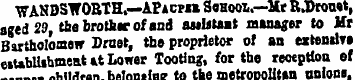 WANDSWORTH.—APAcra* Souoox..—Mr R.Vronat...