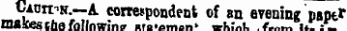 CAomH. —A correspondent of an evening pape* * makes the fol/nwintr ifgi«non&gt; ark;,.!. t.™ !&lt;..:_