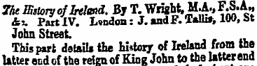 The Boory of Ireland. By T. Wright, ItA ...