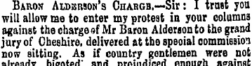 Baroj? Aldbrson's Charge.—Sir: I trust y...