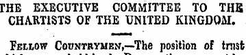 THE EXECUTIVE COMMITTEE TO THE CHARTISTS...