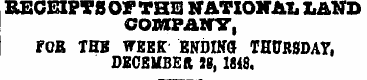 RECEIPTS OF THB NATIONAL LAND COWIPAITS-...