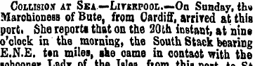 Collision at Sea —Liverpool.—On Sunday, ...