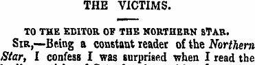 THE VICTIMS. TO THE EDITOR OF THE NORTHE...
