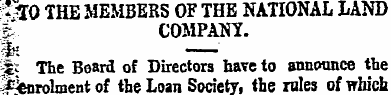 * TO THE MEMBERS OF THE NATIONAL LAND £....