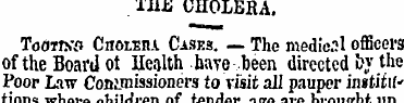 XilB CHOLERA. Toortso Cholera Cases. — T...