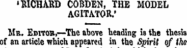 'H1CHARB COBDEN, THE MODEL AGITATOR.* Ma...