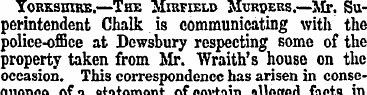 Yorkshire.—The Miufield Murders.—Mr. Sup...