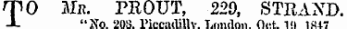 rpo Mb. TROUT, 229, STRAND. JL "No. '20S. Piceailillv. T.mulnn. fl«t. l'l 1SU7