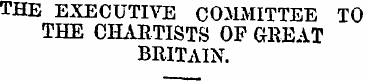 THE EXECUTIVE COMMITTEE TO THE CHARTISTS...