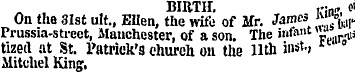 r. . BIRTH. ,. in „ , oi On the 31st ult...