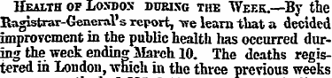 Health of London bcking the Week.—By the...