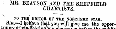 : MR. BEATSOU AXD THE SHEFFIELD CHARTIST...