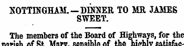 NOTTINGHAM.— DDfNER TO MR JAMES SWEET. T...
