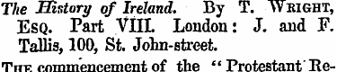 The History of Ireland. By T. Weight, Es...