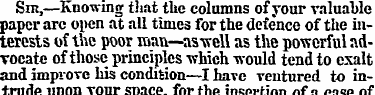 Sir,—Knowing that the columns of your va...