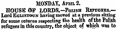 MONDAY, Aran , 2. HOUSE OF LORDS.—Pomsh ...