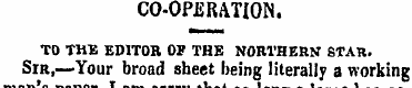 CO-OPERATION. TO WE EDITOR OF THE NORTHE...
