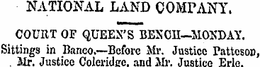 NATIONAL LAND COMPANY. COURT OF QUEEN'S ...