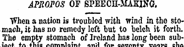 APROPOS OF SPEECH-MAKING. When a nation ...