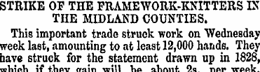 STRIKE OF THE FRAMEWORK-KNITTERS IN THE ...