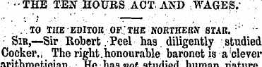•THE TEN HOURS ACT AND WAGE^. -.' . ¦ . ...