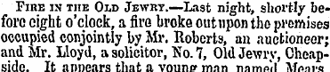 Fire in the Old Jewry.—Last night, short...