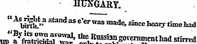 HUNGARY. "^ Urft" StM,daS ^^made, sincei...