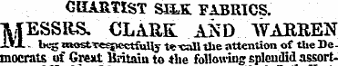 CHARTIST SH.K FABRICS. MESSRS. CLARK AND...