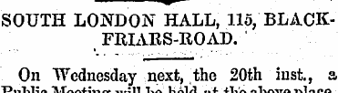 m SOUTH LONDON HALL, 115 , BLACKFRIARS-R...