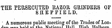 THE PERSECUTED RAZOR GRINDERS OF SHEFFIE...
