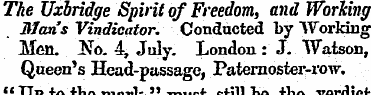 The Uxbridge Spirit of Freedom, and Work...